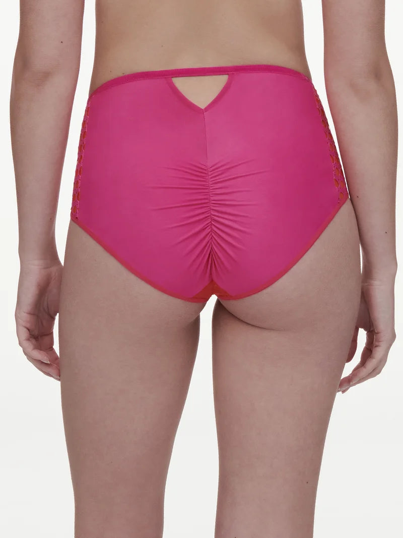 Chantelle - Poison High-Waisted Full Brief Flame Red / Fuchsia Purple