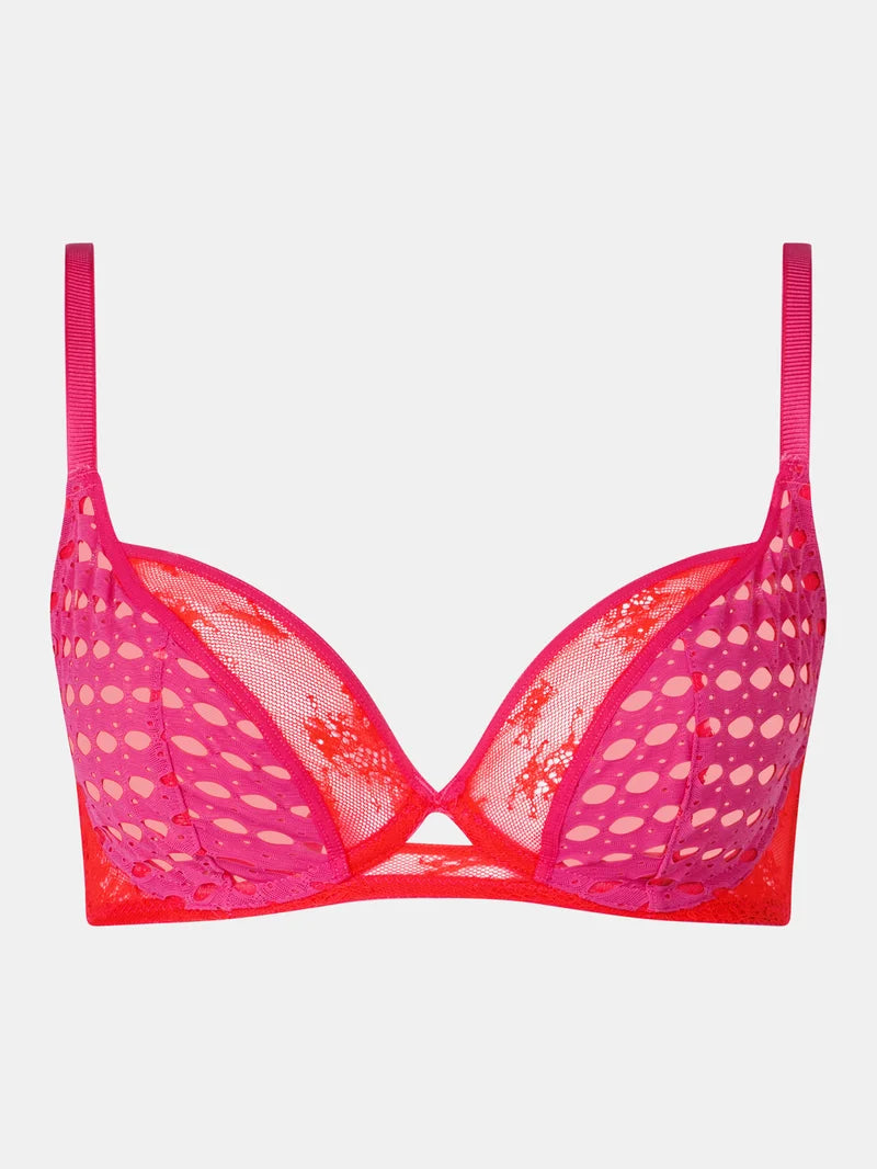 Chantelle - Poison Covering Underwired Bra Flame Red / Fuchsia Purple