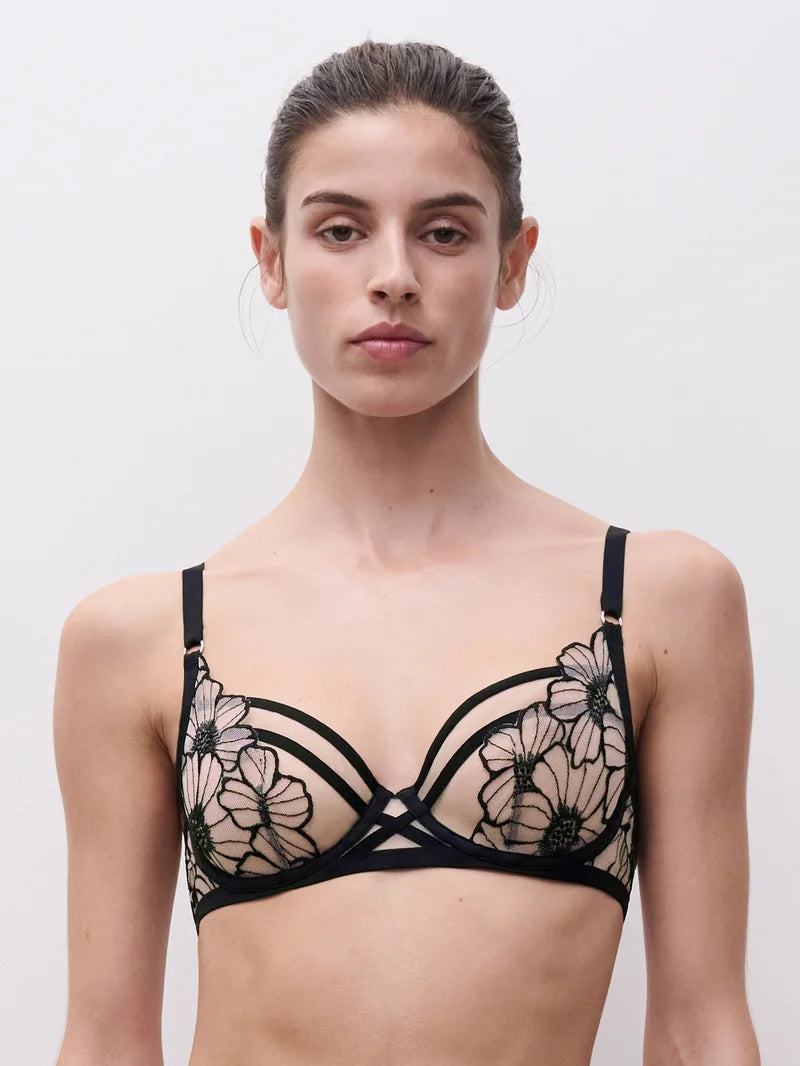 Chantelle - Lush Covering Underwired Bra Black / Soft Pink
