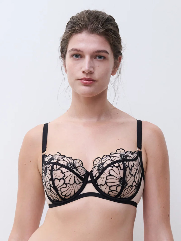 Chantelle - Lush Half-Cup Bra Black / Soft Pink