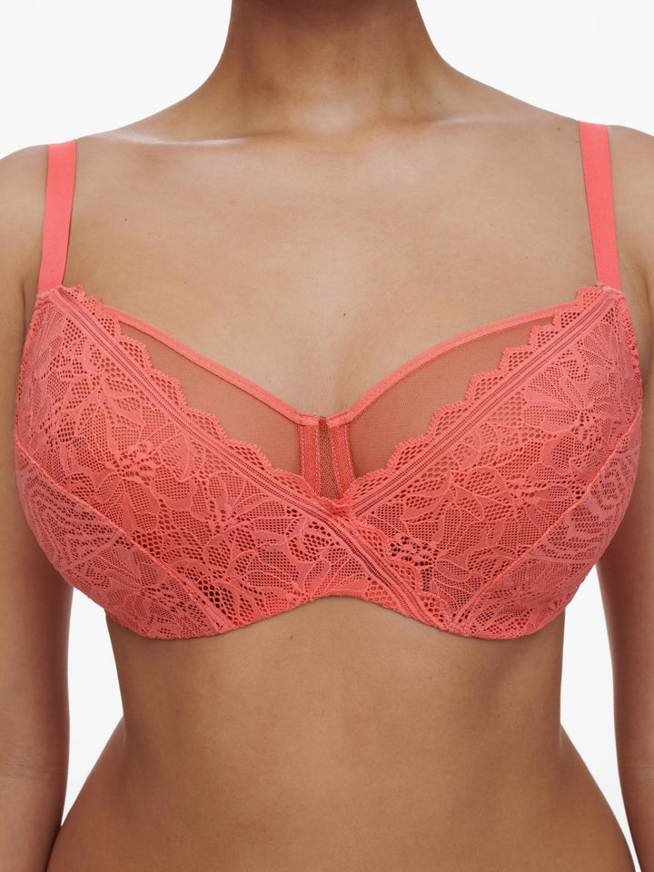 Chantelle - Floral Touch Very Covering Underwired Bra Coral
