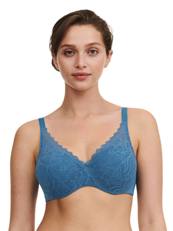 Chantelle Easyfeel - Floral Touch Covering Memory Bra Jeans Blue