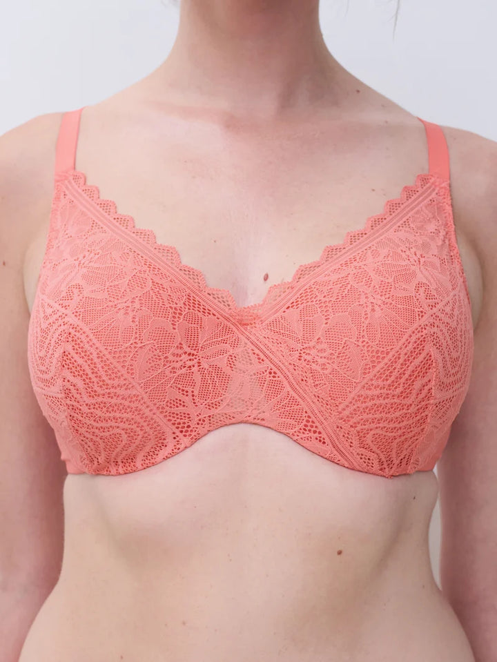Chantelle - Floral Touch Covering Memory Bra Coral