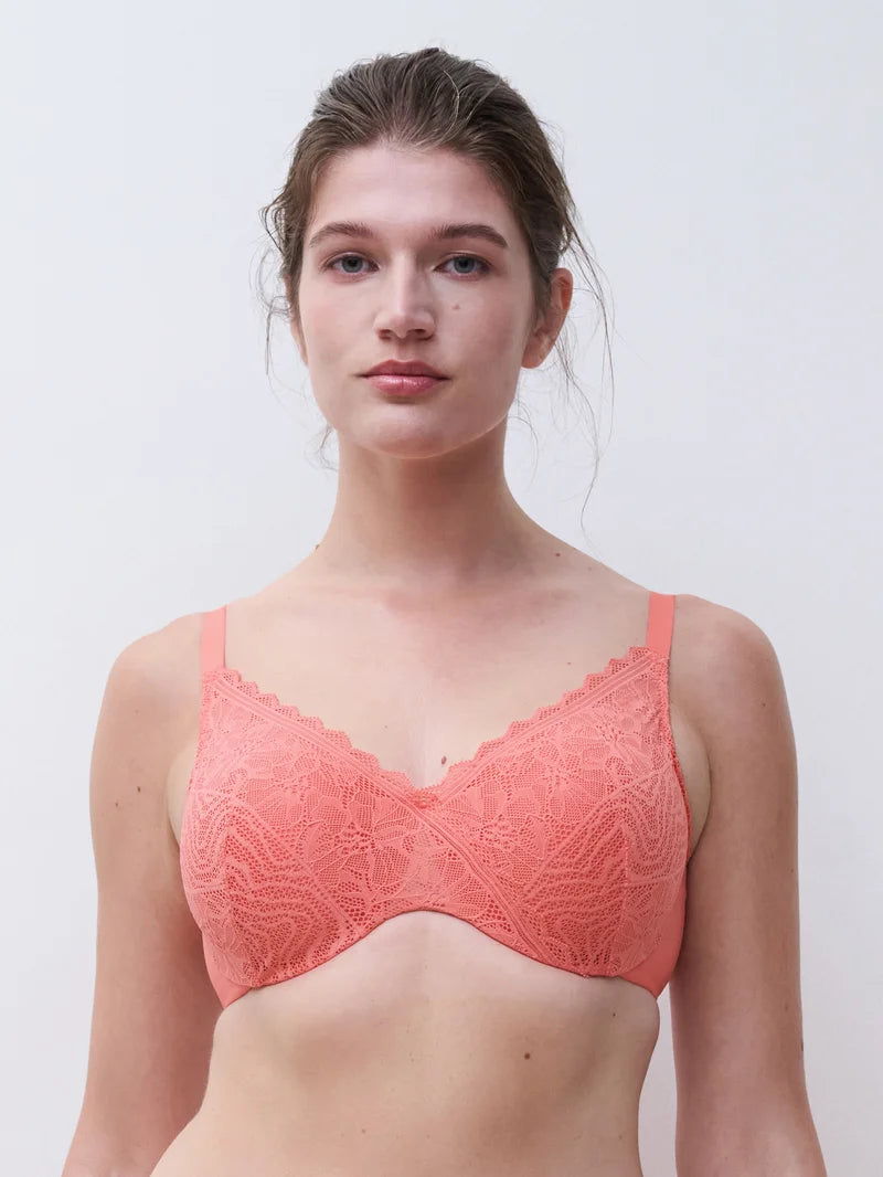 Chantelle - Floral Touch Covering Memory Bra Coral