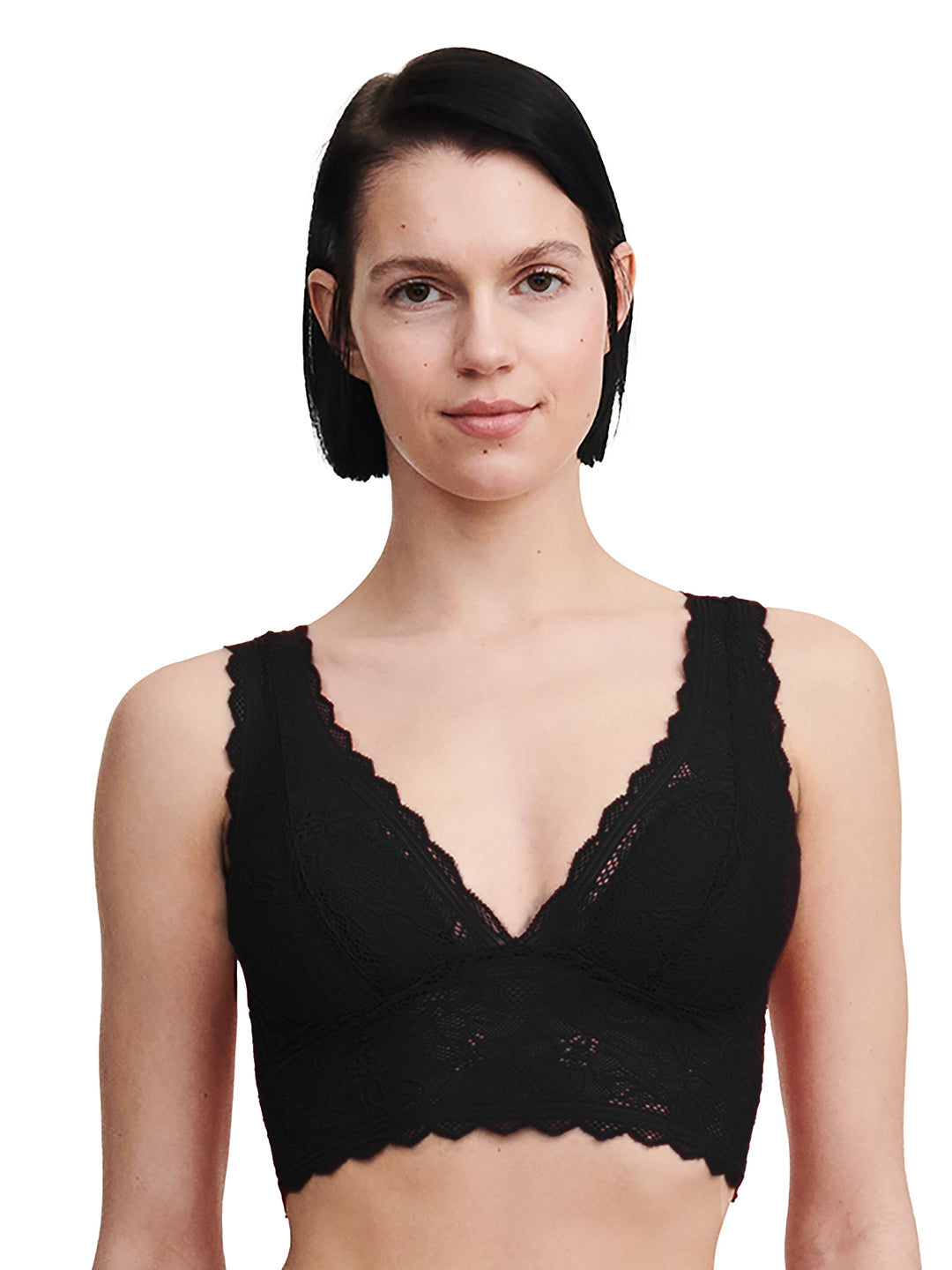 Chantelle Floral Touch Soft Bra - Black Soft Bra Chantelle