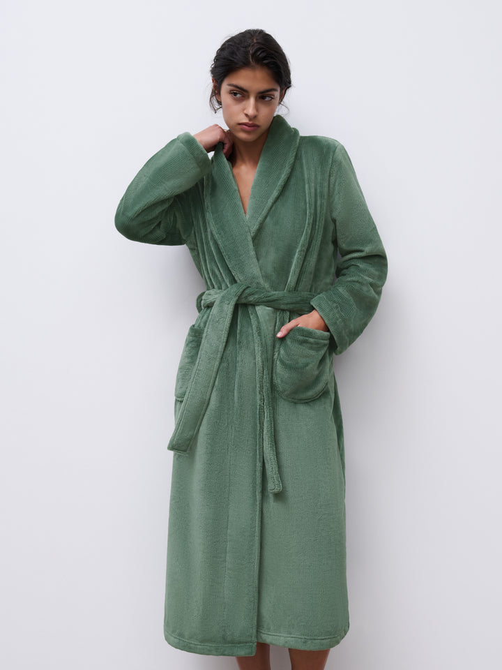 Femilet - Teddy Robe Chrome Green