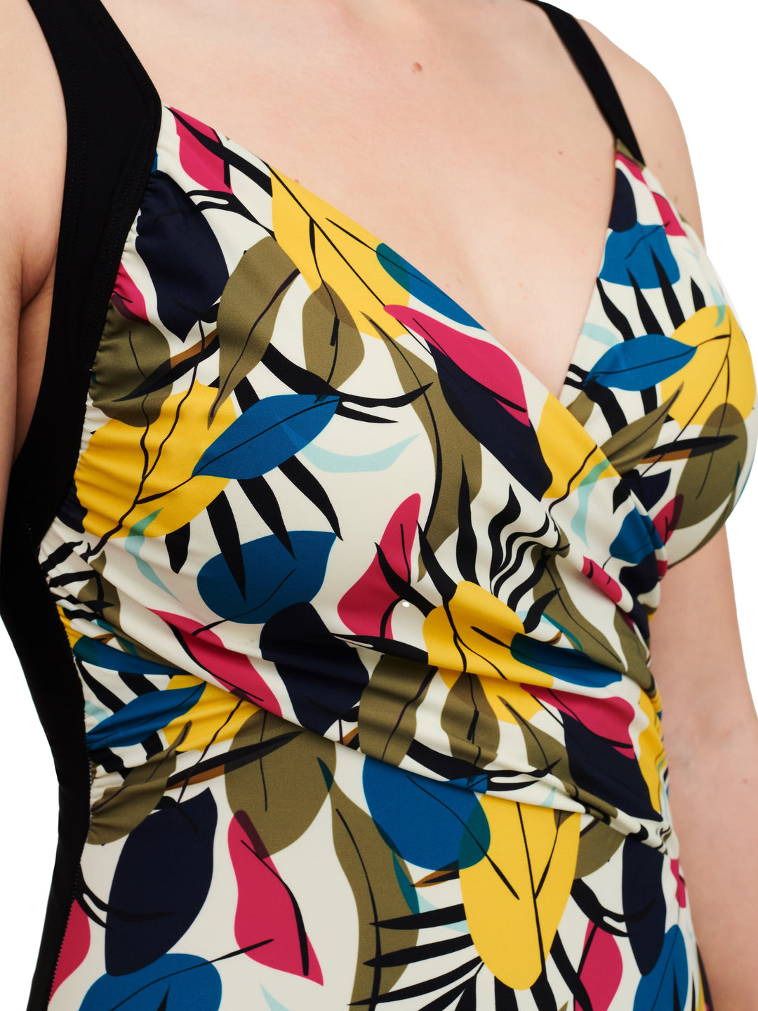 Femilet Swimwear - Honduras Wirefree Covering T-Shirt Swimsuit Multicolor Leaves Full Cup Swimsuit Femilet Swimwear