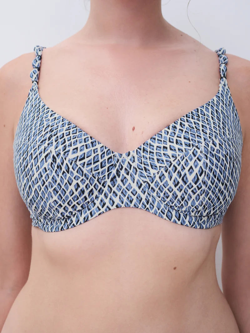 Femilet Swimwear - Tidra Covering Underwired Bra Blue Reptile