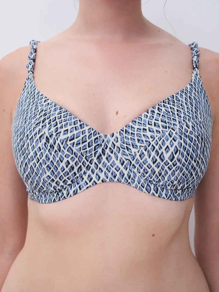 Femilet Swimwear - Tidra Covering Underwired Bra Blue Reptile