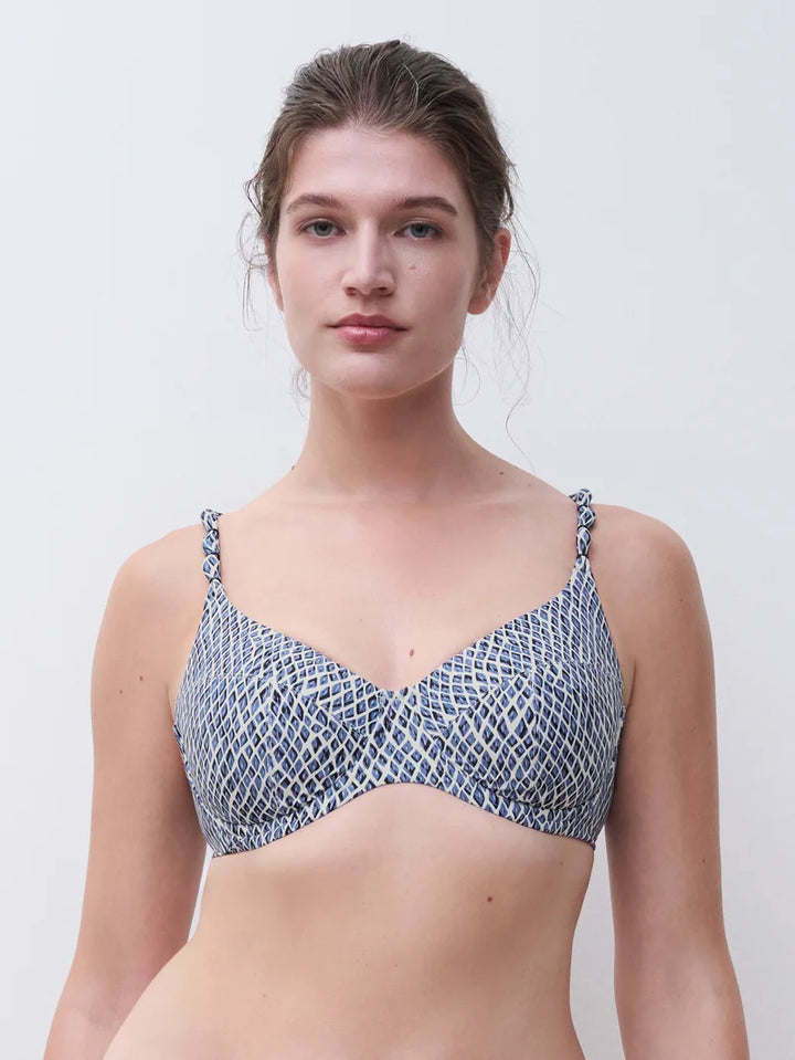 Femilet Swimwear - Tidra Covering Underwired Bra Blue Reptile