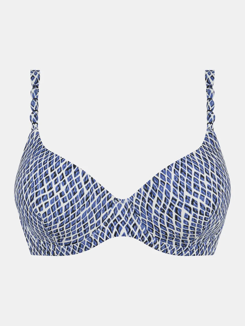 Femilet Swimwear - Tidra T-Shirt Bra Blue Reptile
