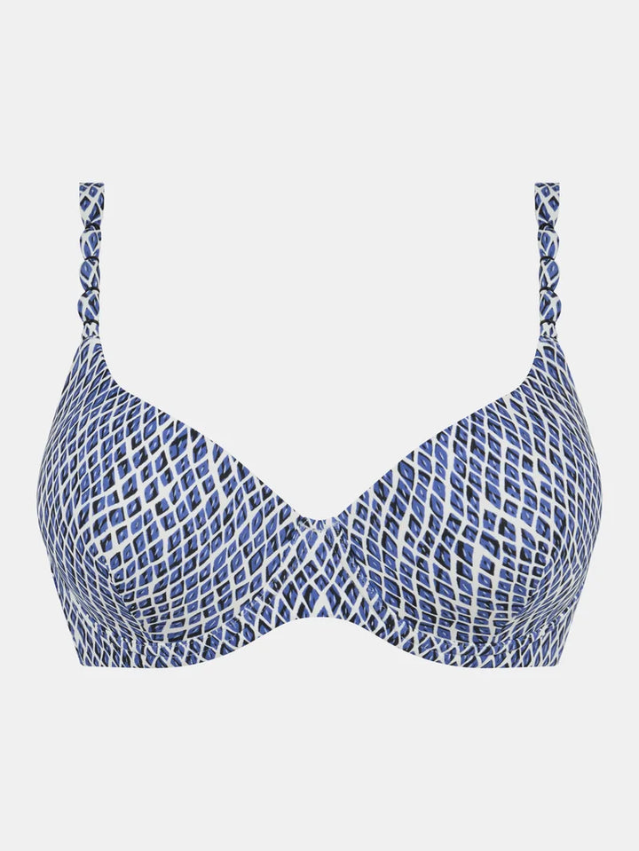 Femilet Swimwear - Tidra T-Shirt Bra Blue Reptile