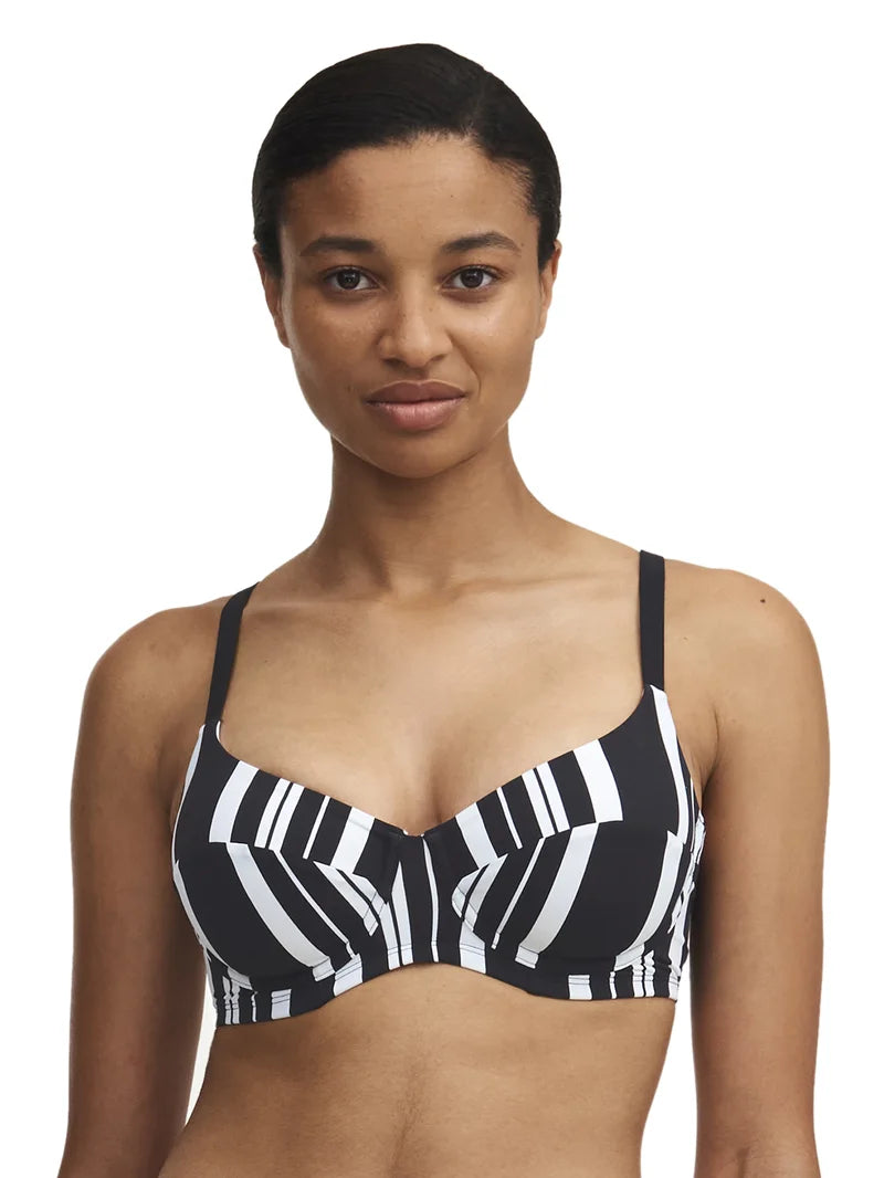 Femilet Swimwear - Maui Underwired Bra Black Stripes