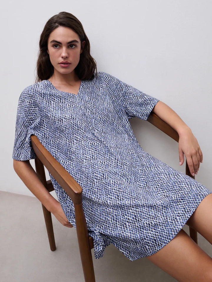 Femilet - Tilos Short Dress Blue Reptile