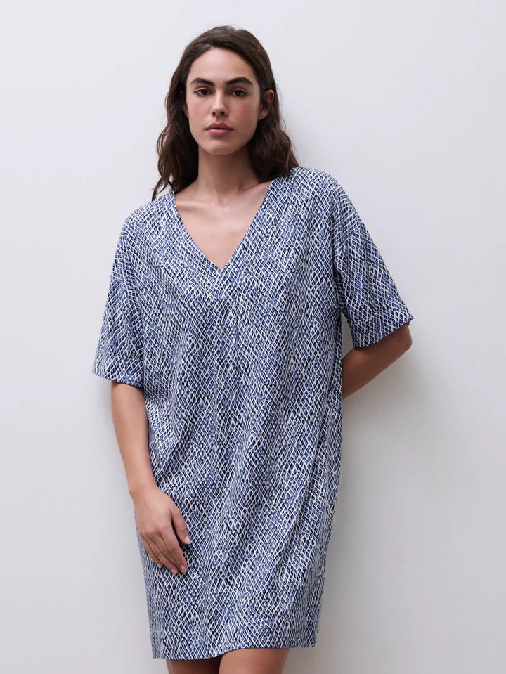 Femilet - Tilos Short Dress Blue Reptile