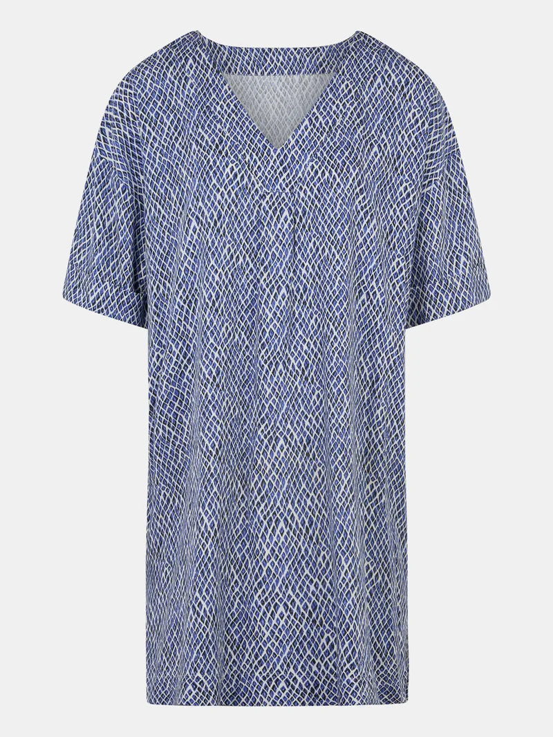 Femilet - Tilos Short Dress Blue Reptile