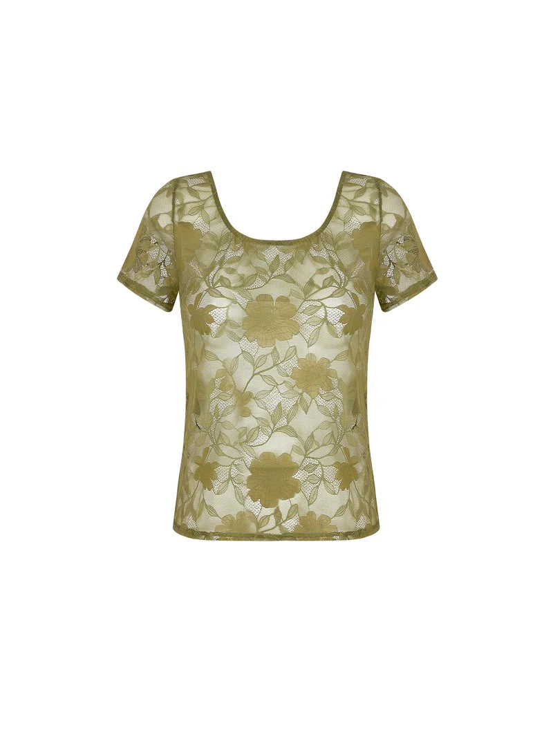 Antigel by Lise Charmel - Dentelle Rebelle Top Vert Mousse