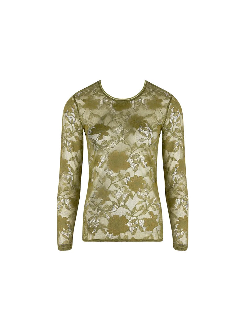 Antigel by Lise Charmel - Dentelle Rebelle Long Sleeved Top Vert Mousse