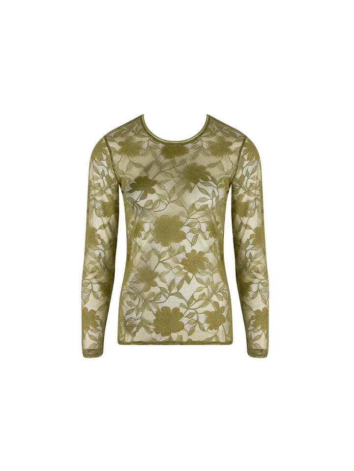 Antigel by Lise Charmel - Dentelle Rebelle Long Sleeved Top Vert Mousse