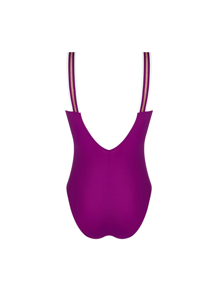 Lise Charmel Swimwear - Energie Nautique Wireless Swimsuit Cassis Gold