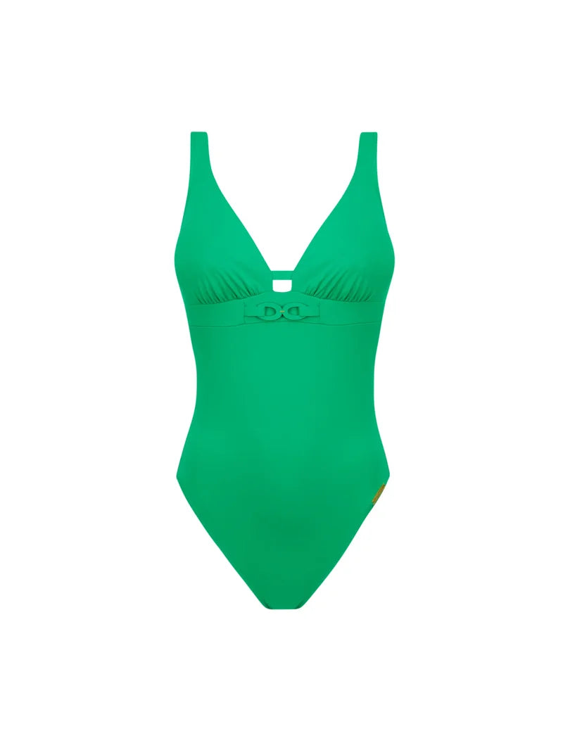 Lise Charmel Swimwear - Grace Infinie Wireless Low-Back Swimsuit Emeraude Infini