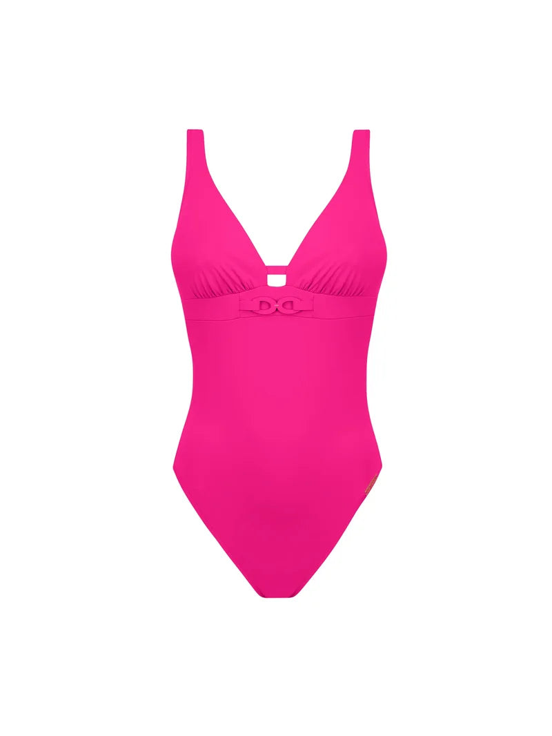 Lise Charmel Swimwear - Grace Infinie Wireless Low-Back Swimsuit Tresses Fuschia