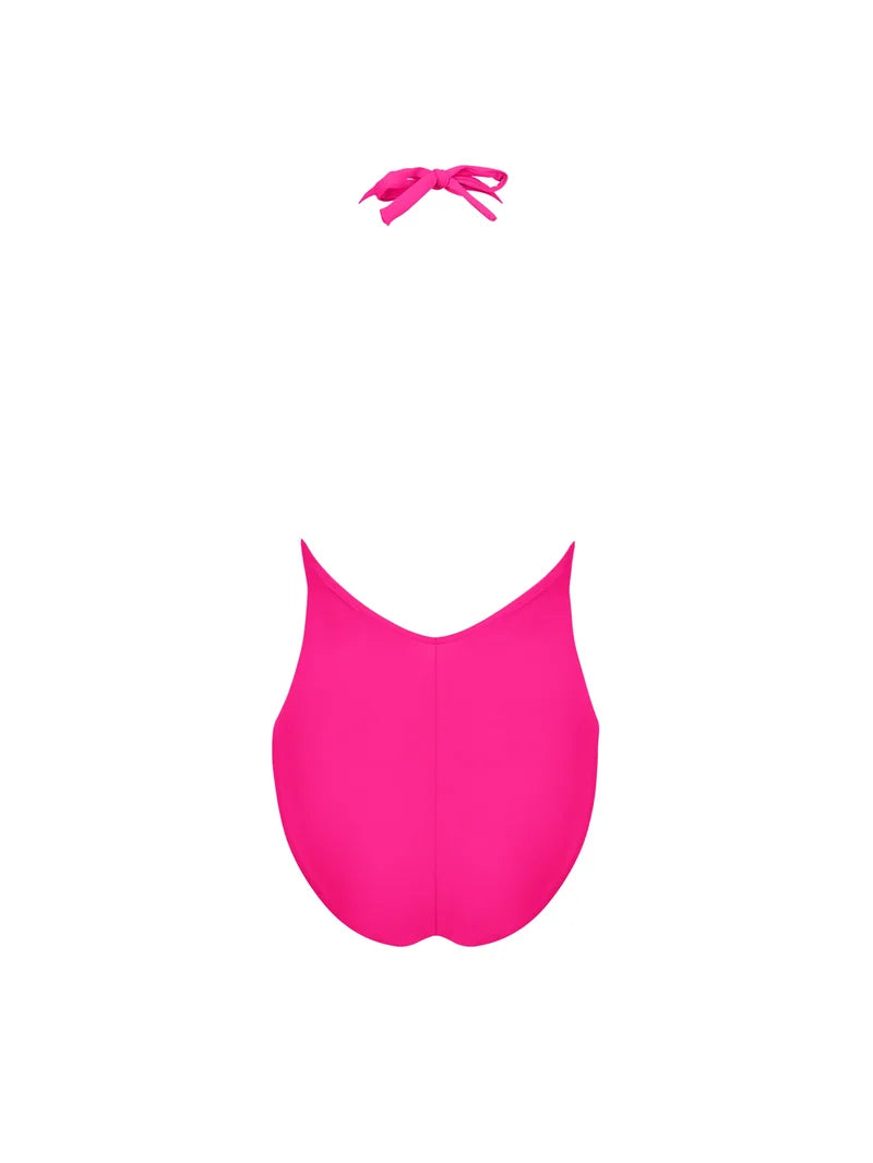 Lise Charmel Swimwear - Grace Infinie Wireless Seduction Halter Swimsuit Tresses Fuschia