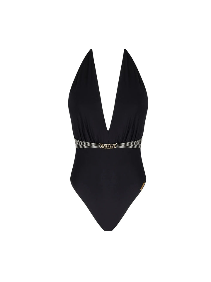 Lise Charmel Swimwear - Horizon Boreal Non-Wired Seduction Halter Swimsuit Noir Boreal