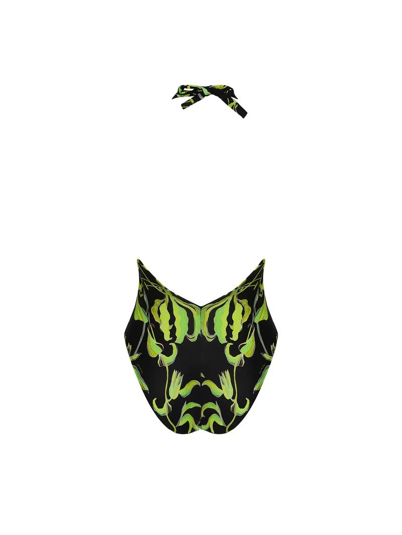 Lise Charmel Swimwear - Fleurs De Nuit Wireless Seduction Halter Swimsuit Nuit Luciole