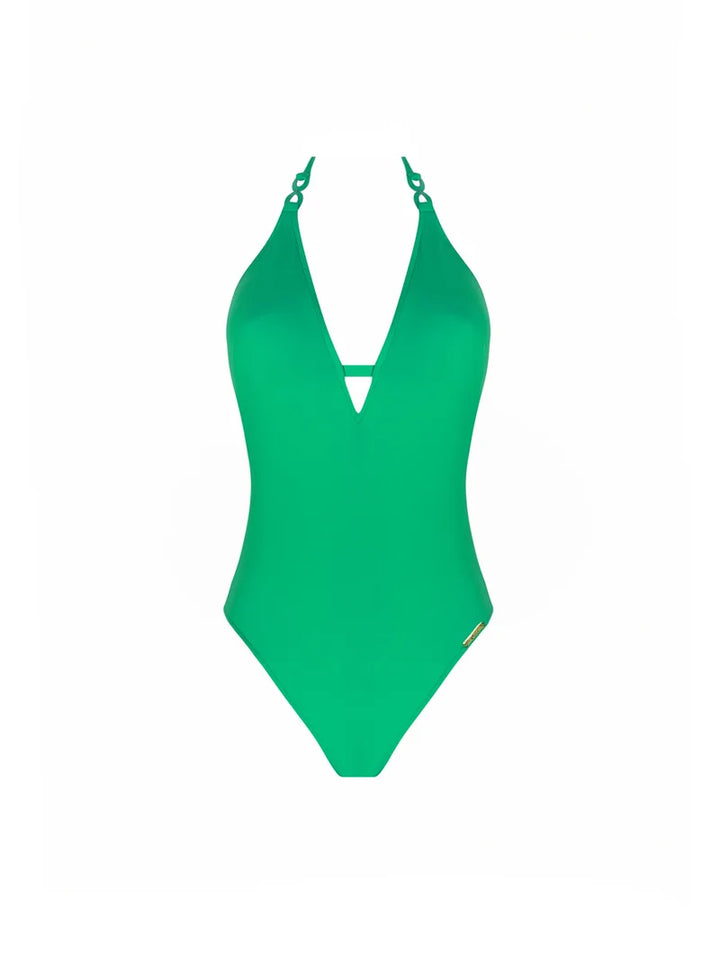 Lise Charmel Swimwear - Grace Infini Plunging Back Swimsuit Emeraude Infini