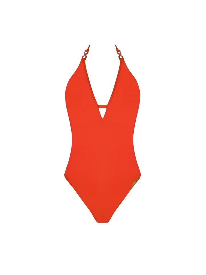 Lise Charmel Swimwear - Grace Infinie Plunging Back Swimsuit Orange Infini