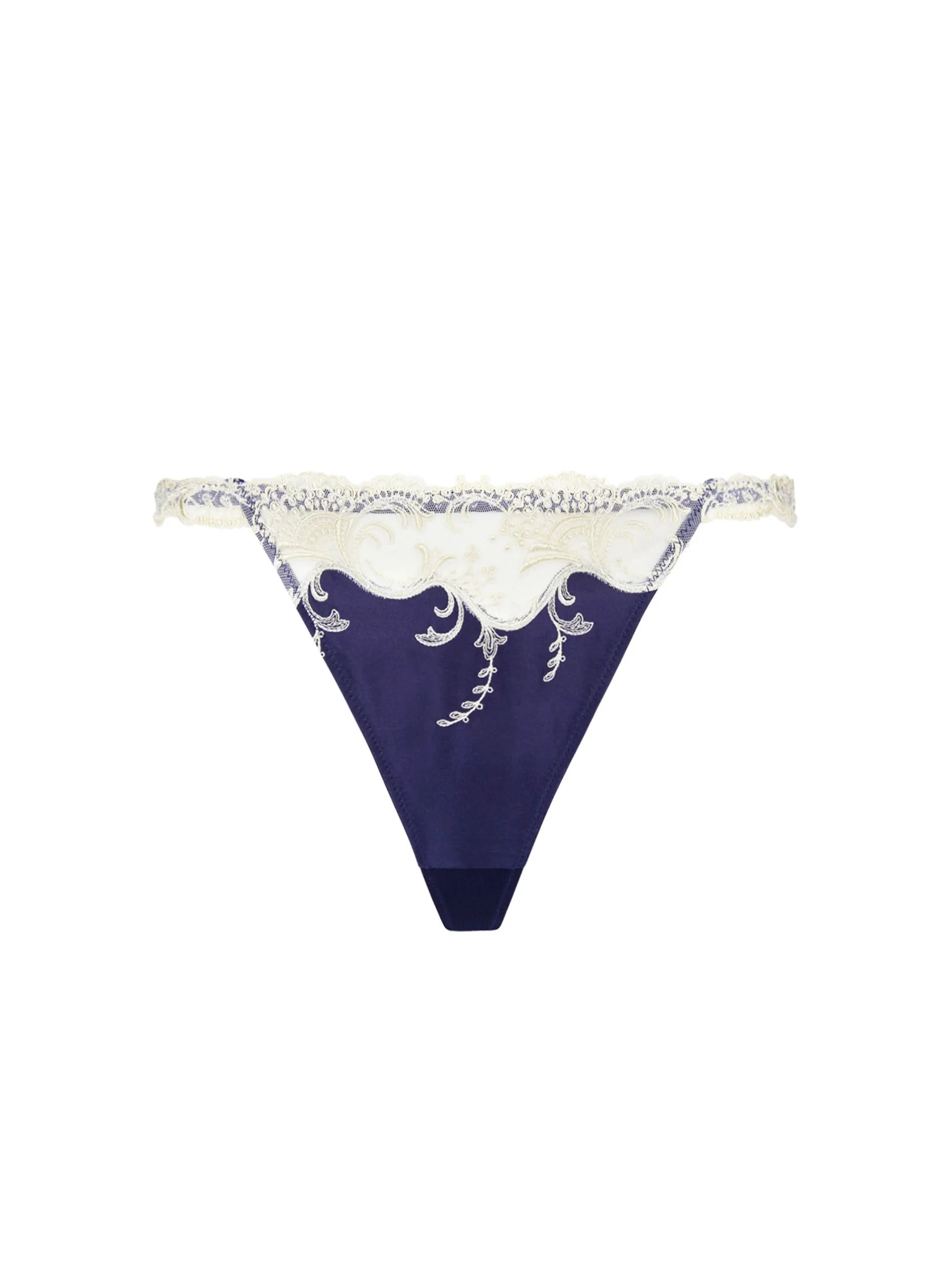 String Tanga Lise Charmel Splendeur - Soie Marine, Neuf Avec étiquettes, Fabrication Française