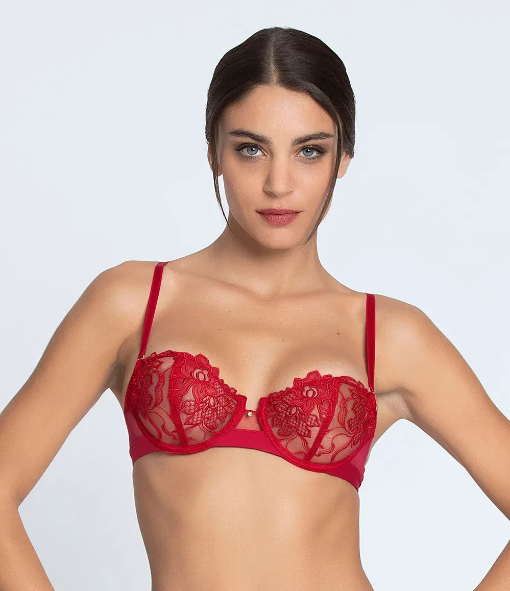 Lise Charmel - Adorable En Sexy Vertical Seam Half Cup Bra Rouge Effusion