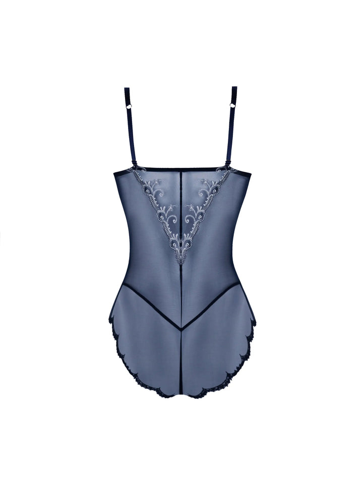 Lise Charmel - Deesse En Glam Thong Bodysuit With Contour Marine Argent