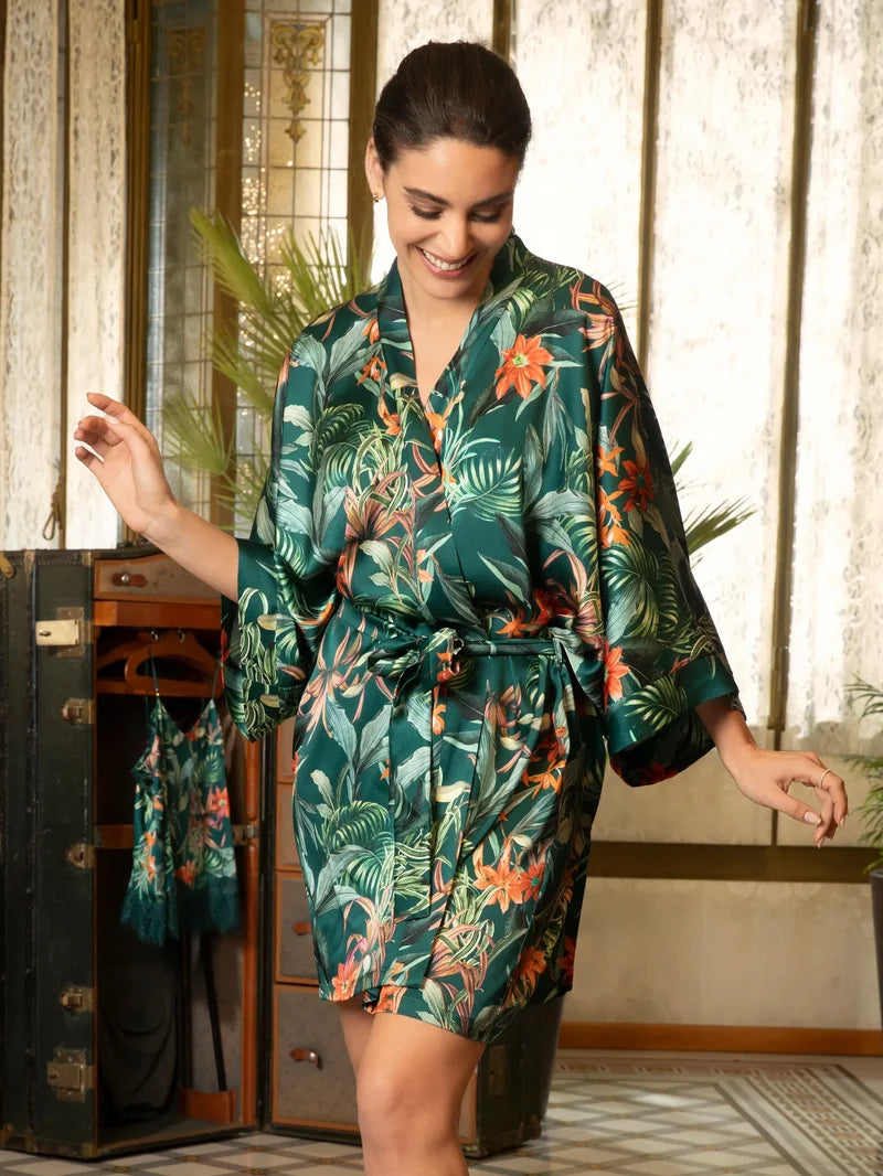 Lise Charmel - Tropique En Fleurs Mid-Length Negligee Gown Nature Tropic