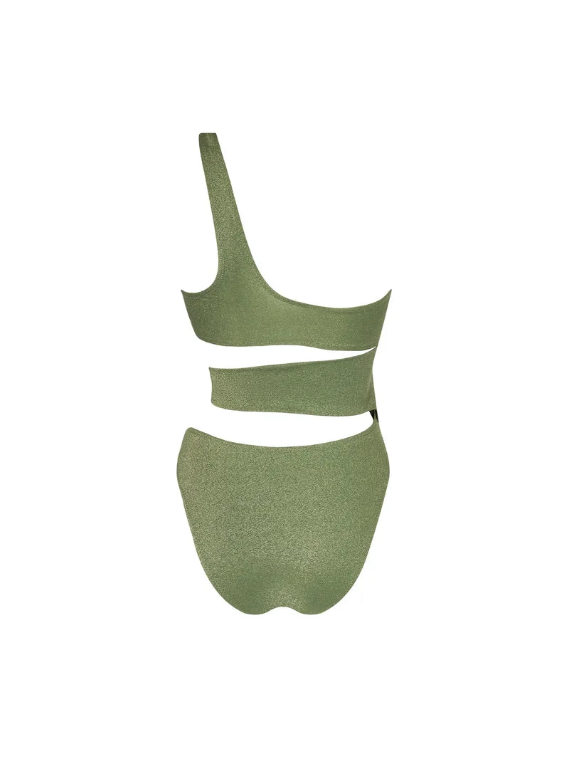 Antigel Swimwear by Lise Charmel - La Fashion Sirene Asymmetrical Trikini Vert Sirene