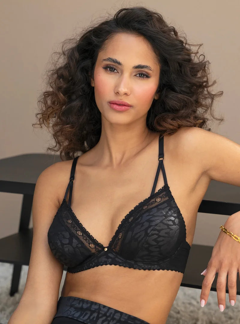 Antigel by Lise Charmel - Sensualite Fauve Full Cup Plunge Bra Noir