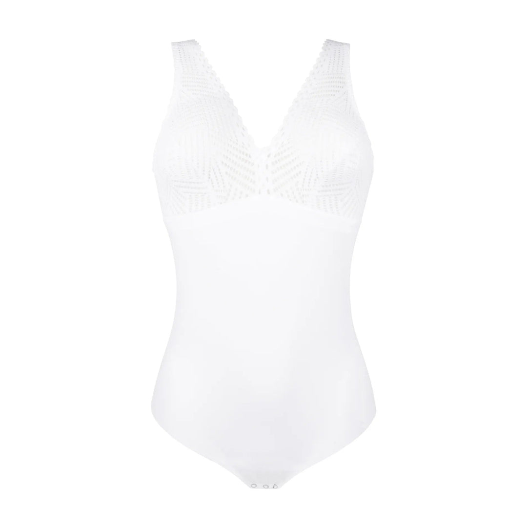 Antigel By Lise Charmel - Tressage Graphic Rtw Plunge Bodysuit Tressage Blanc