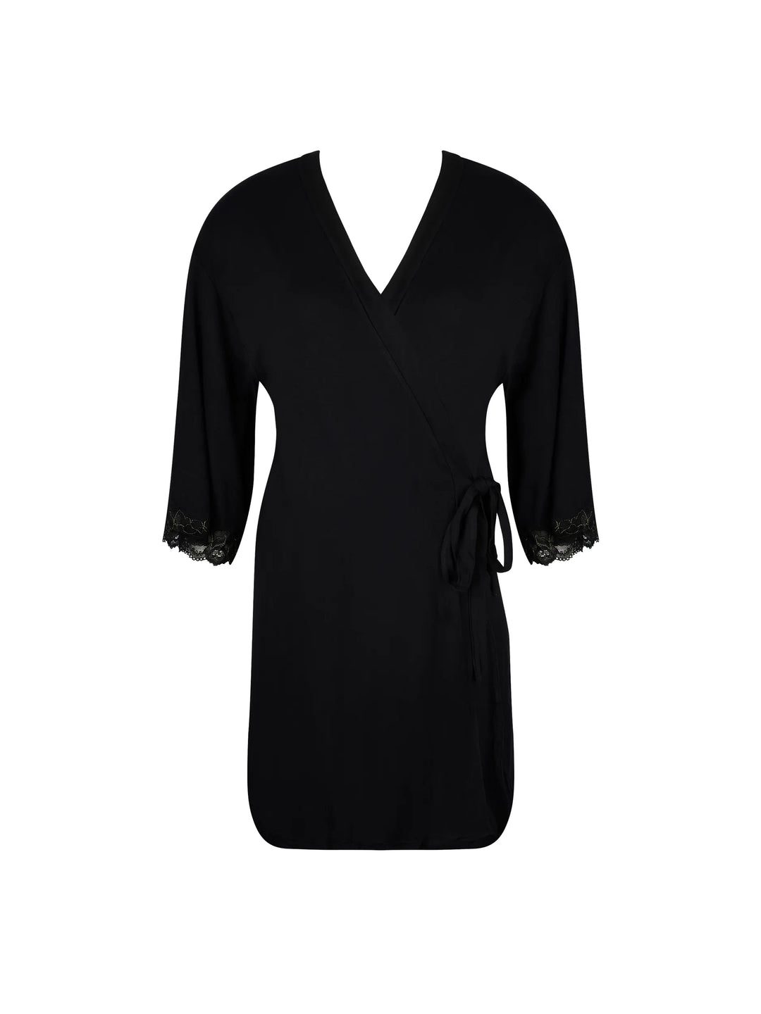 Antigel by Lise Charmel - Daily Paillette Mid-Length Negligee Gown Noir Pailette