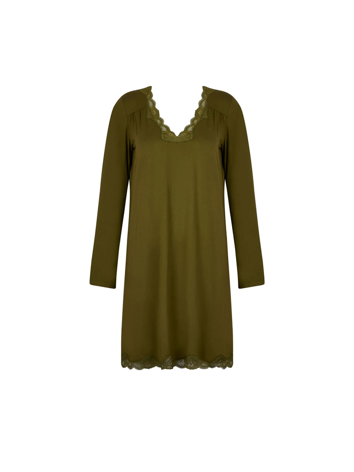 Antigel by Lise Charmel - Simply Perfect Long Capped Sleeved Night Dress Vert Mousse