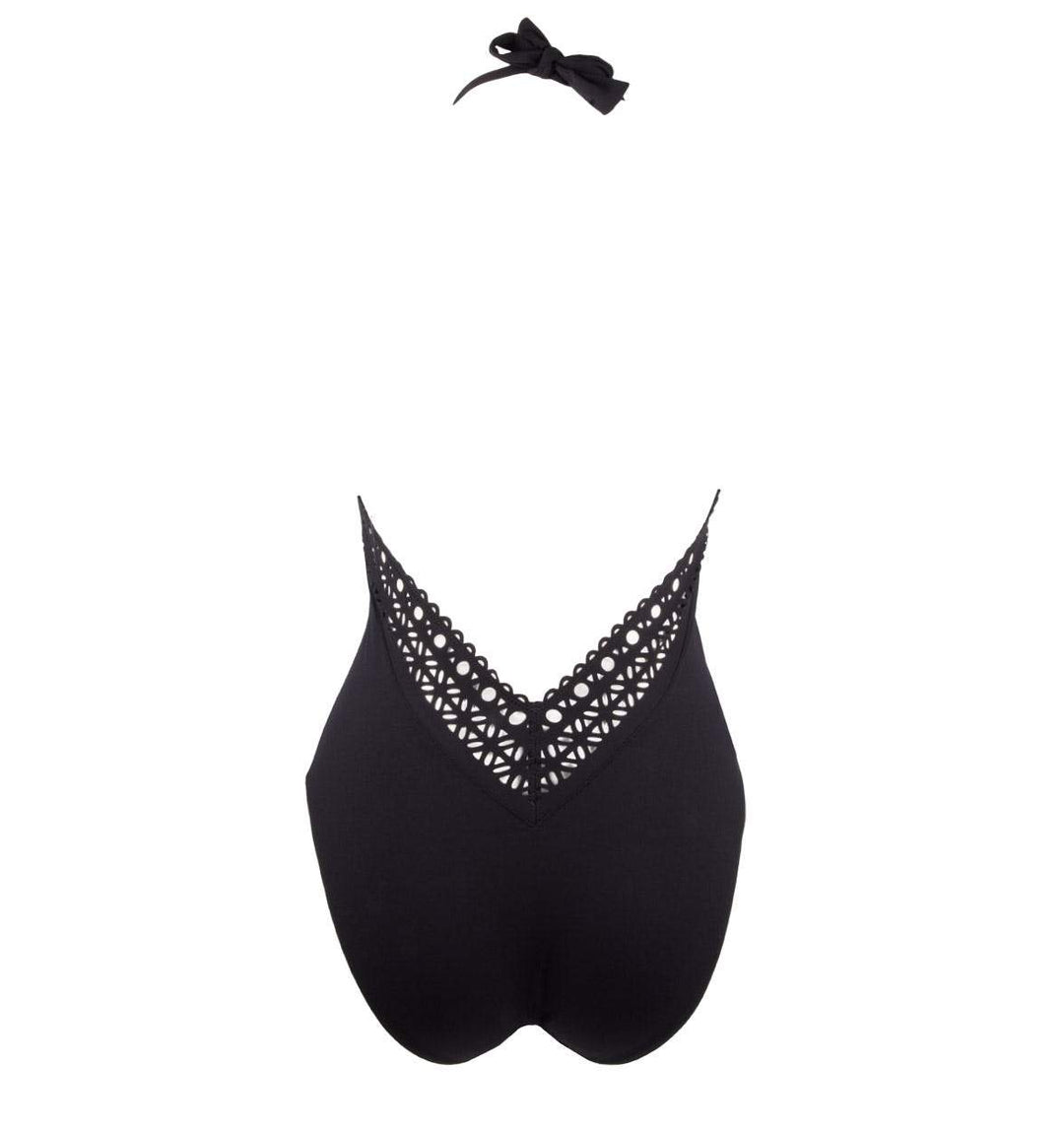 Lise Charmel Swimwear - Ajourage Couture Plunging Back and Front Halter Swimsuit Noir