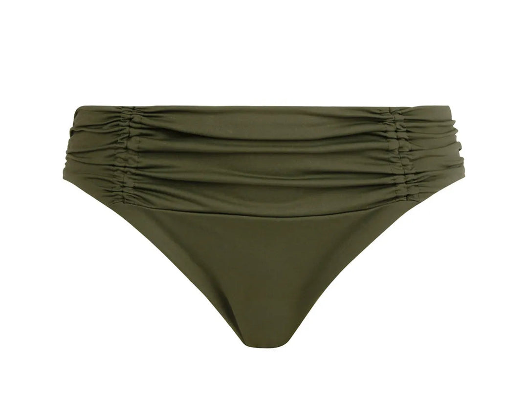 Lise Charmel Swimwear - Sublime Drape Wide Side Bikini Brief Kaki Piping