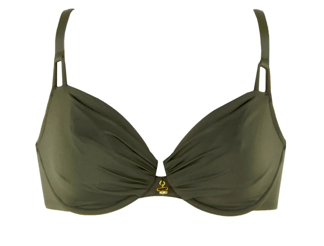 Lise Charmel Swimwear - Sublime Drape Wired Bikini Kaki Piping