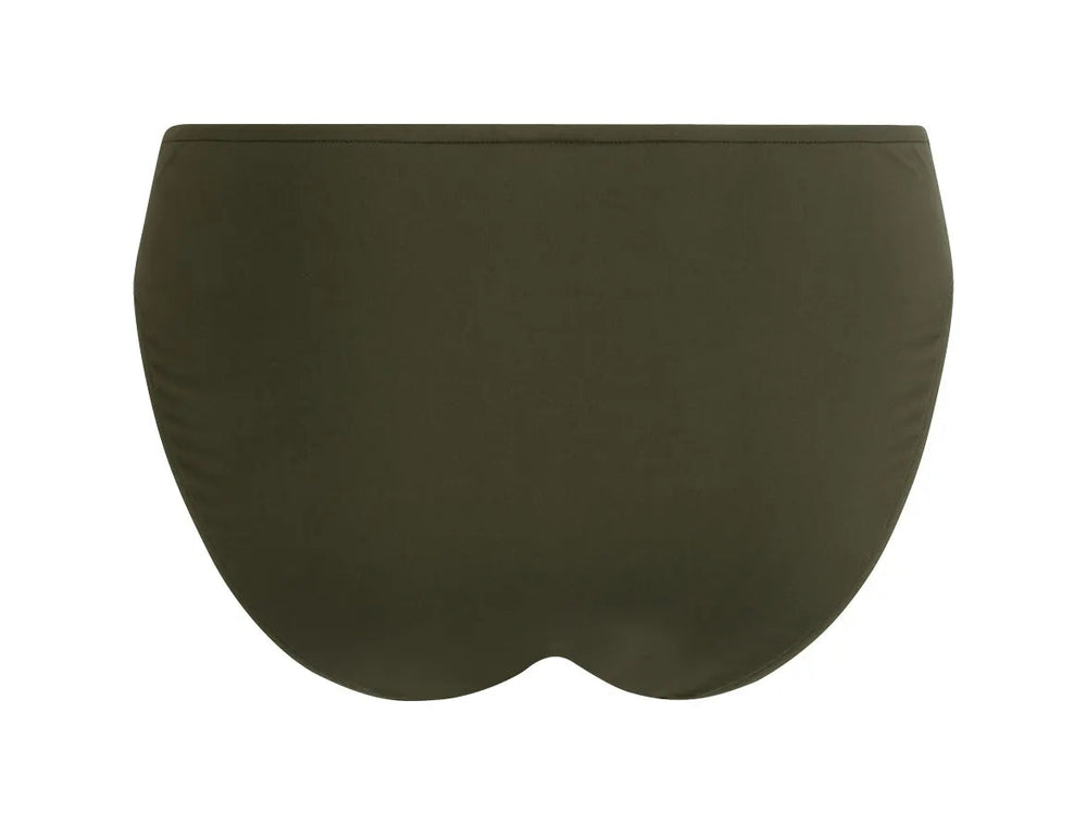 Lise Charmel Swimwear - Sublime Drape Wide Side Bikini Brief Kaki Piping