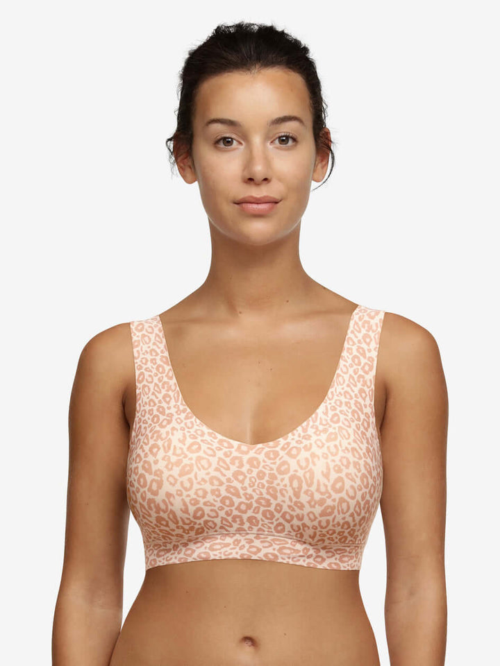 Chantelle Softstretch Padded Top - Leo Neutral Print Soft Bra Chantelle