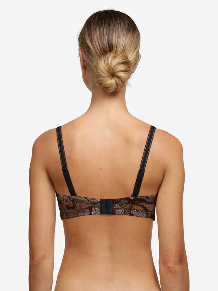 Chantelle True Lace Bandeau T-Shirt Bra - Black Bandeau Bra Chantelle