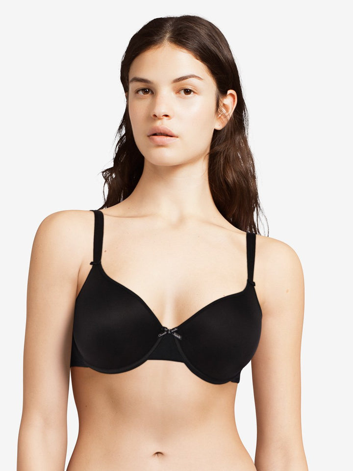 Chantelle Basic Invisible Memory Foam T-Shirt Bra - Black T-shirt Bra Chantelle