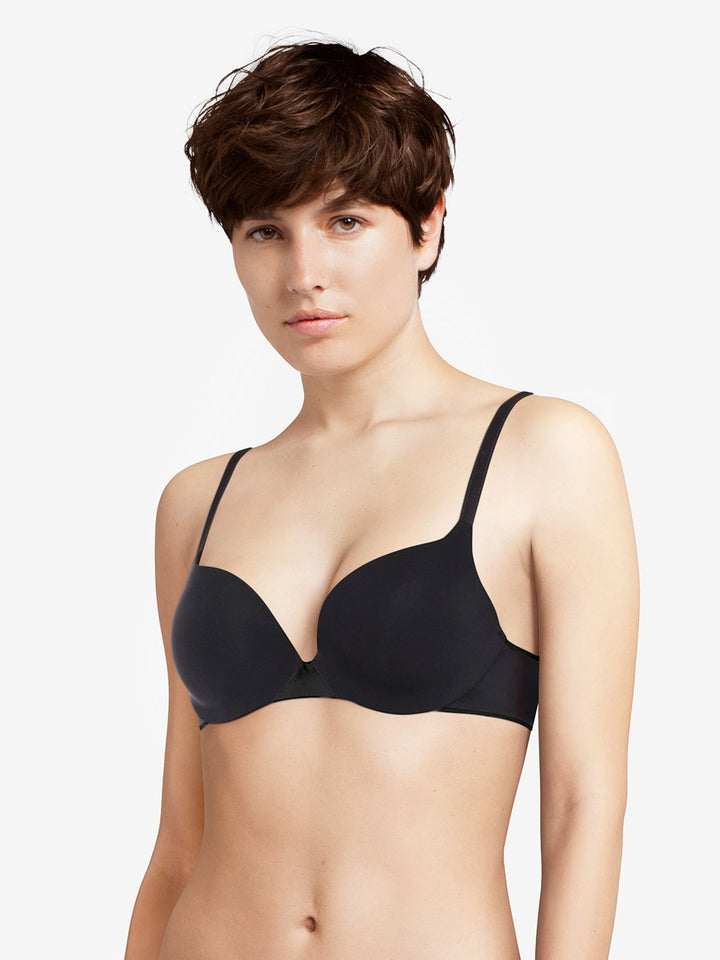 Chantelle Invisible Regina Extra Push-Up Bra - Black Push Up Bra Chantelle