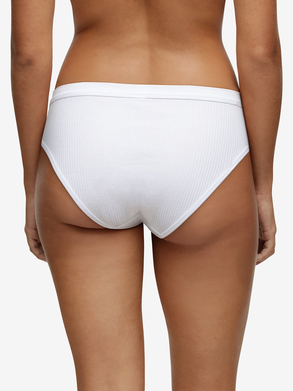 Chantelle Cotton Comfort Hi Cut - White Full Brief Chantelle