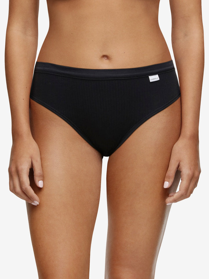 Chantelle Cotton Comfort Hi Cut - Black Full Brief Chantelle